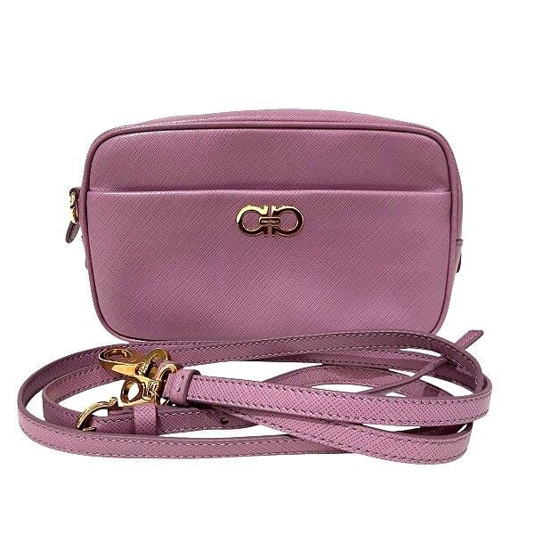 フェラガモ ガンチーニ AU22 C246 ピンク レザー バッグ ショルダーバッグ レディース