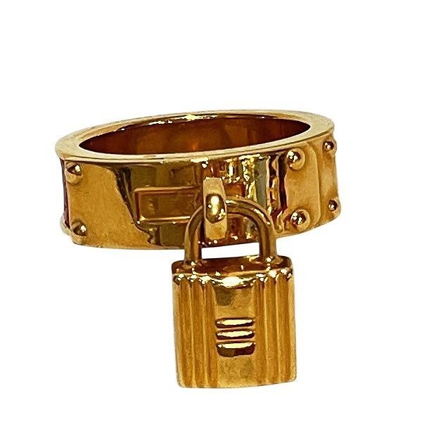 エルメス Hermes ケリー カデナモチーフ ゴールド×レッド GP×レザー ブランド小物 スカーフリング レディース