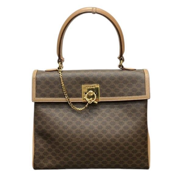 セリーヌ Celine マカダム柄 M13 ブラウン バッグ ハンドバッグ レディース