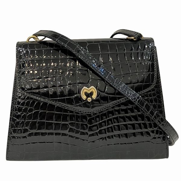 ミラショーン クロコ調 型押しレザー バッグ ショルダーバッグ レディース
