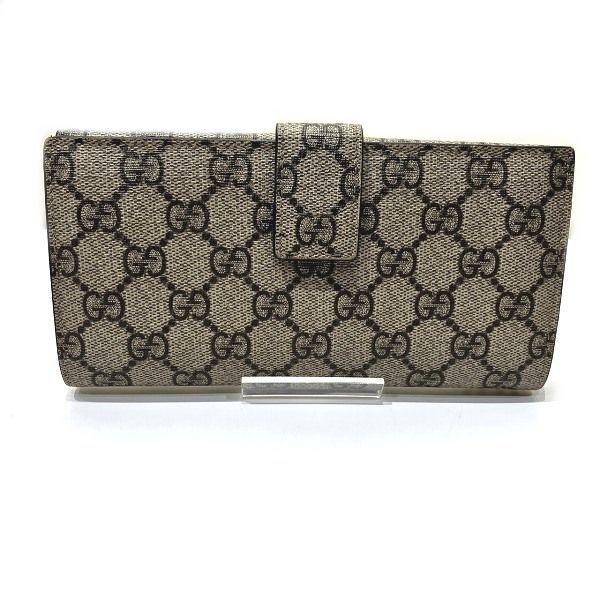 グッチ GUCCI GGスプリーム 212104 チャーム付き Wホック 長財布 3つ折り財布 レディース