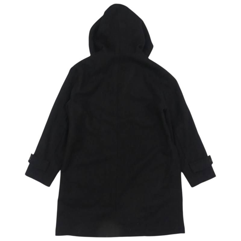 MARGARET HOWELL マーガレットハウエル ダッフルコート M ウール フーデッドコート 黒 ブラック ロング 古着 メンズ ダッフルコートサイズM一覧 SEULB屋着古 TY4083