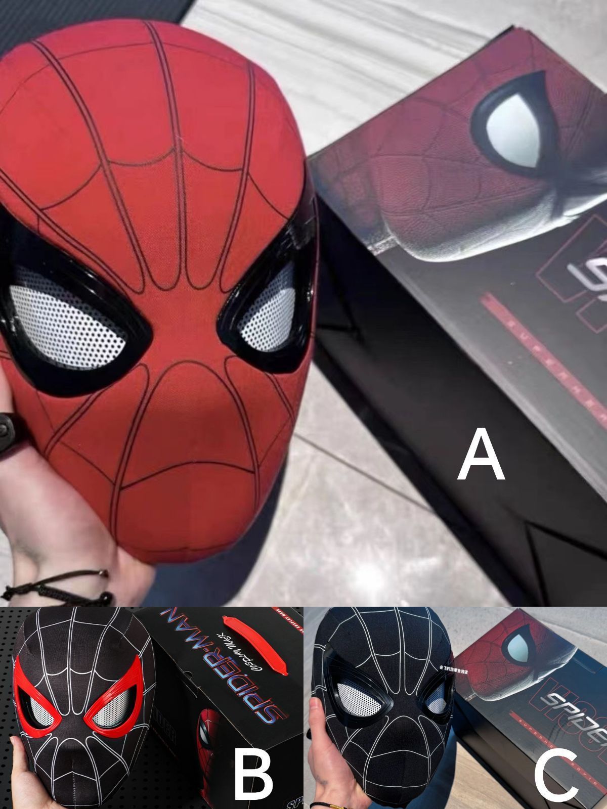 Spider-Man Mask】可動式目 スパイダーマン マスク コスチューム 子供