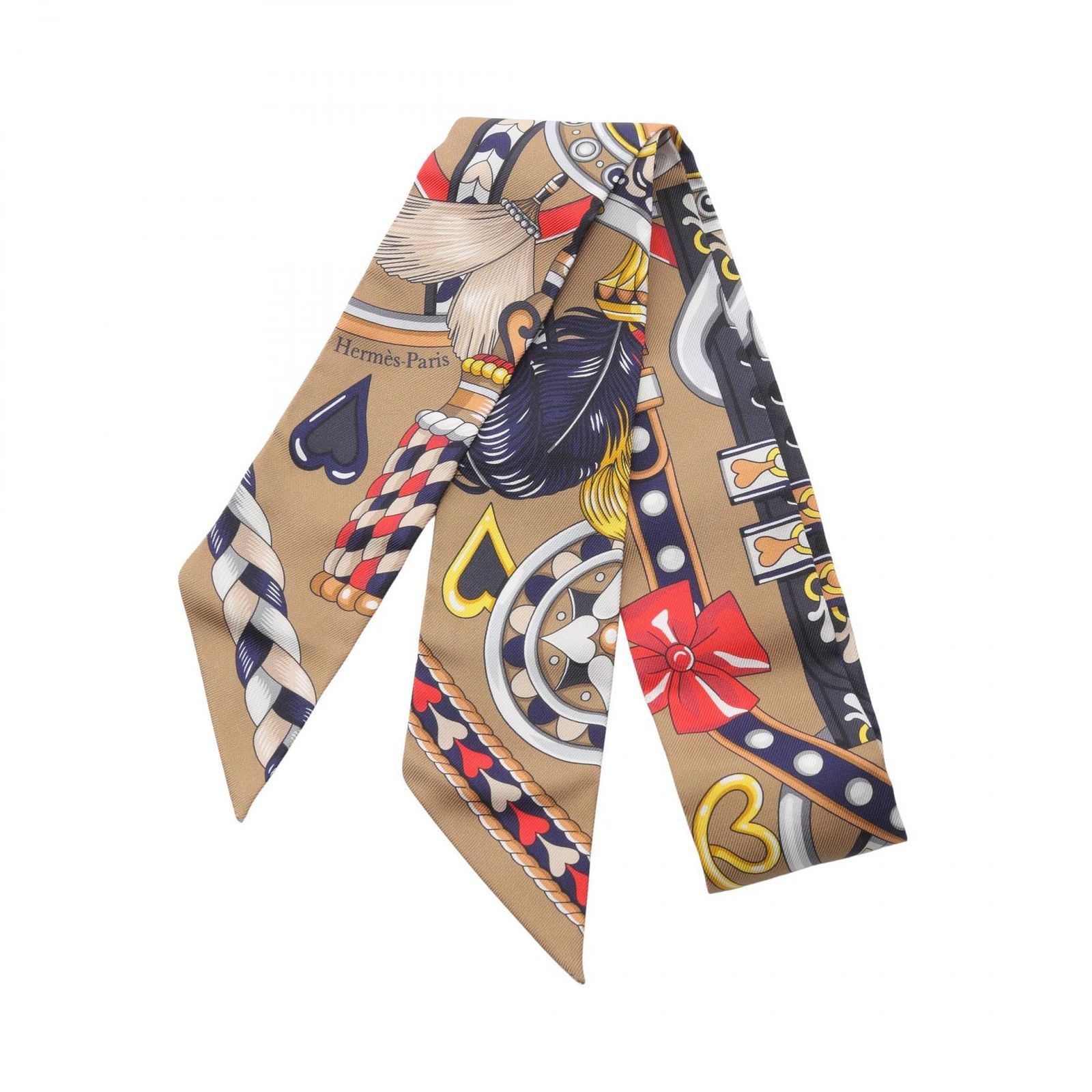 エルメス HERMES スカーフ ツイリー HARNAIS DE COEUR シルク ツイリー レディース