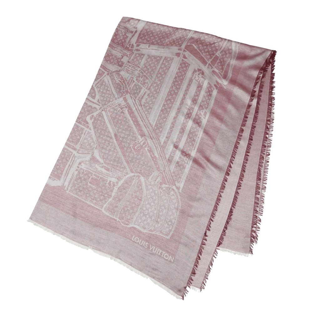 Q2709 美品 ルイヴィトン カシミヤ×シルク モノグラム ストール Q2709 美品 ルイヴィトン カシミヤ×シルク モノグラム ストール