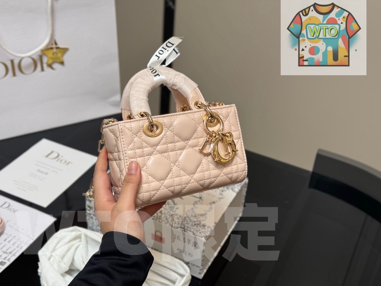WTO通販 Dior Lady Lambskin Horizontal Lady Dior Bag - ディオール レディー ラムスキン ホリゾンタル レディー バッグ-WTO輸入-QBV18