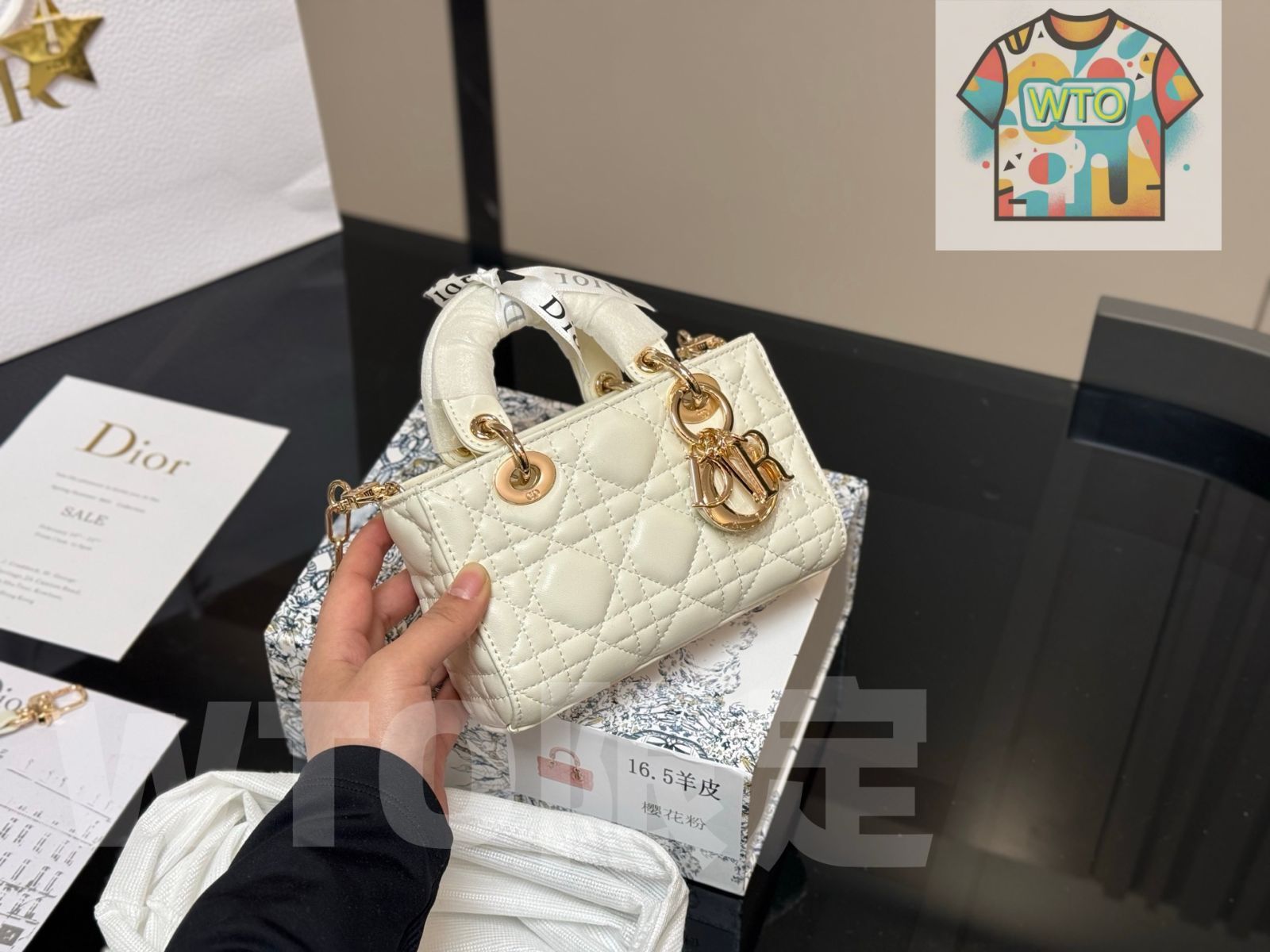 WTO通販 Dior Lady Lambskin Horizontal Lady Dior Bag - ディオール レディー ラムスキン ホリゾンタル レディー バッグ-WTO輸入-KUM98