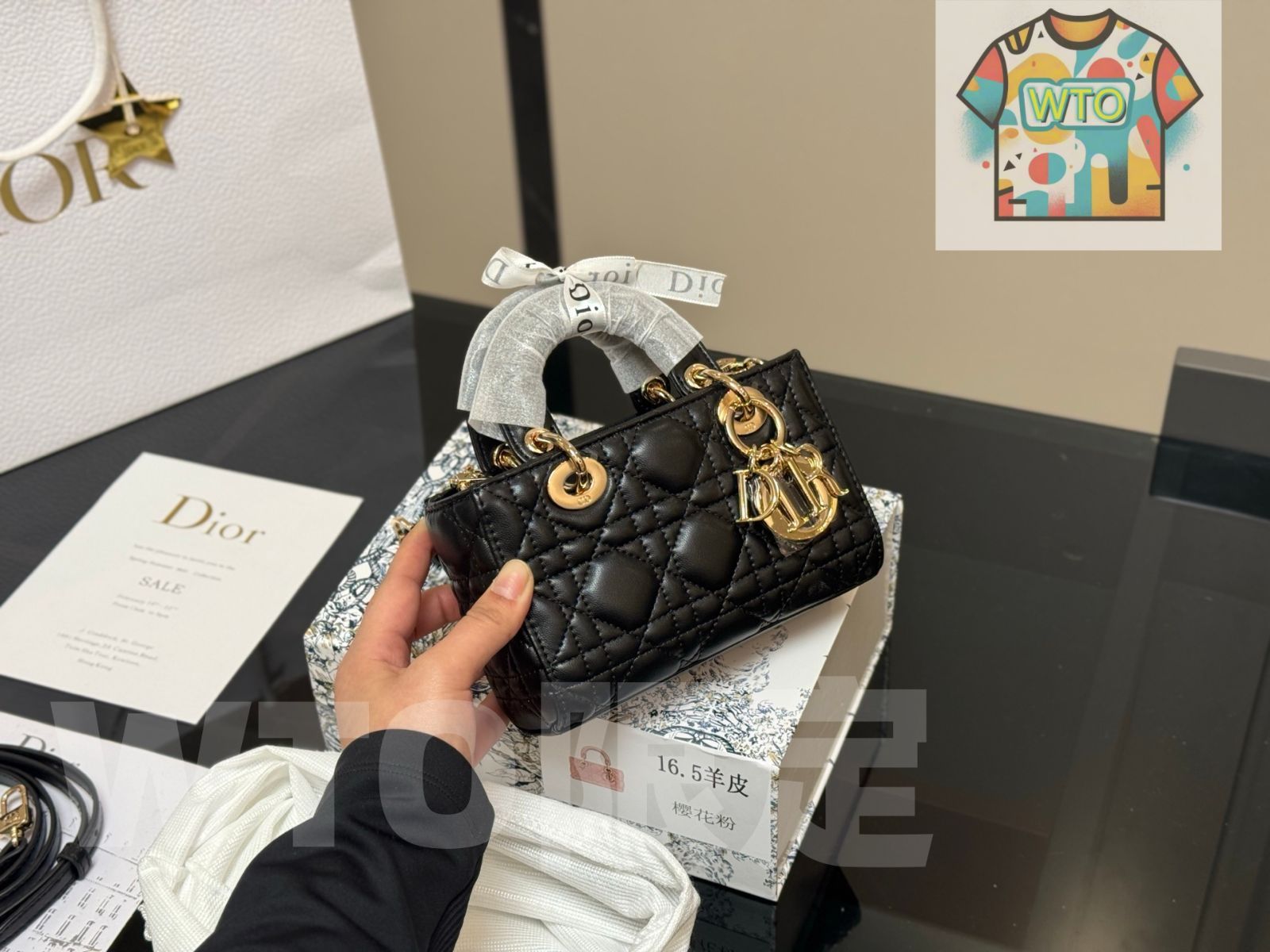 WTO通販 Dior Lady Lambskin Horizontal Lady Dior Bag - ディオール レディー ラムスキン ホリゾンタル レディー バッグ-WTO輸入-KUM98