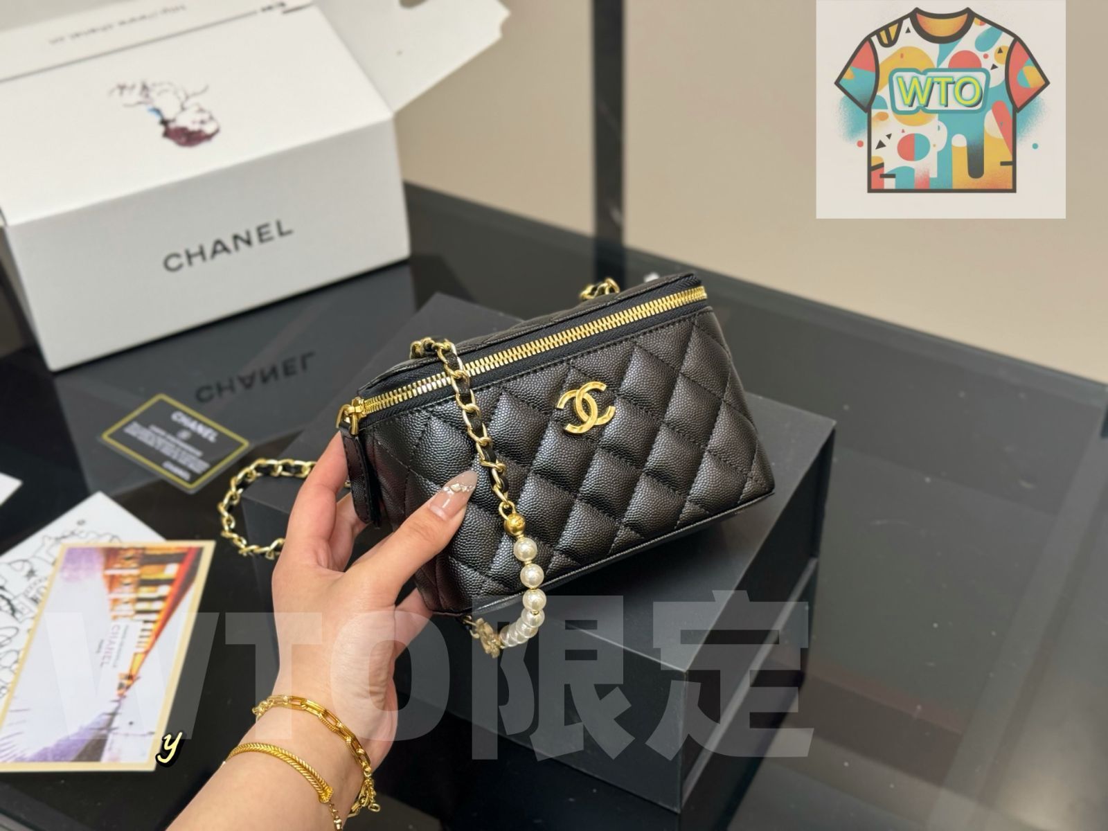 WTO通販 Chanel ハンドル化粧ケース 17 11 cm ～スタイリッシュ＆実用～1 WTO輸入 UWM 28