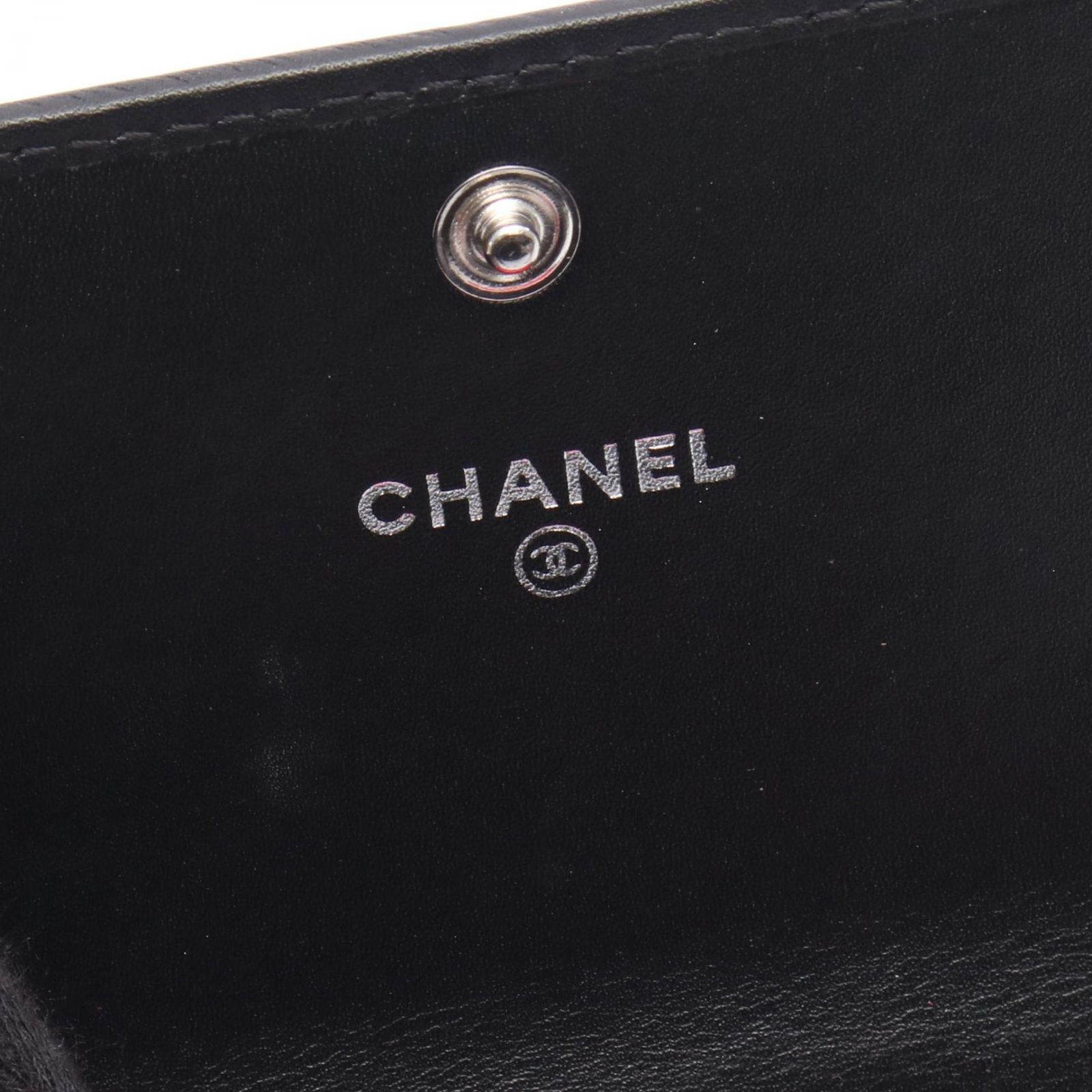  シャネル CHANEL 名刺入れ カンボンライン ホワイト ブラック レザー パテントレザー カンボン レディース B 名刺入れ 小物