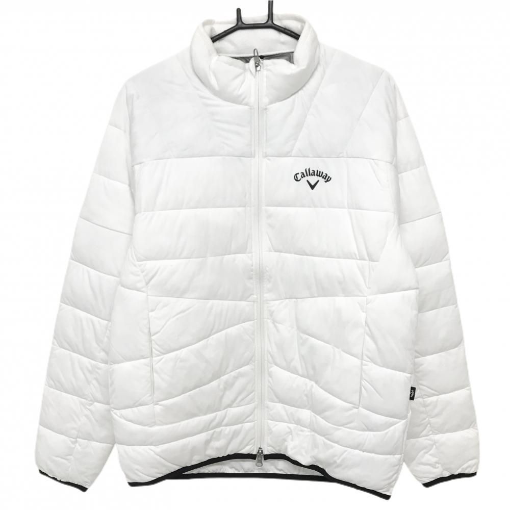 キャロウェイ 中綿ジャケット 白 ストレッチ 防風 撥水 透湿 収納袋付 メンズ LL ゴルフウェア モデル Callaway