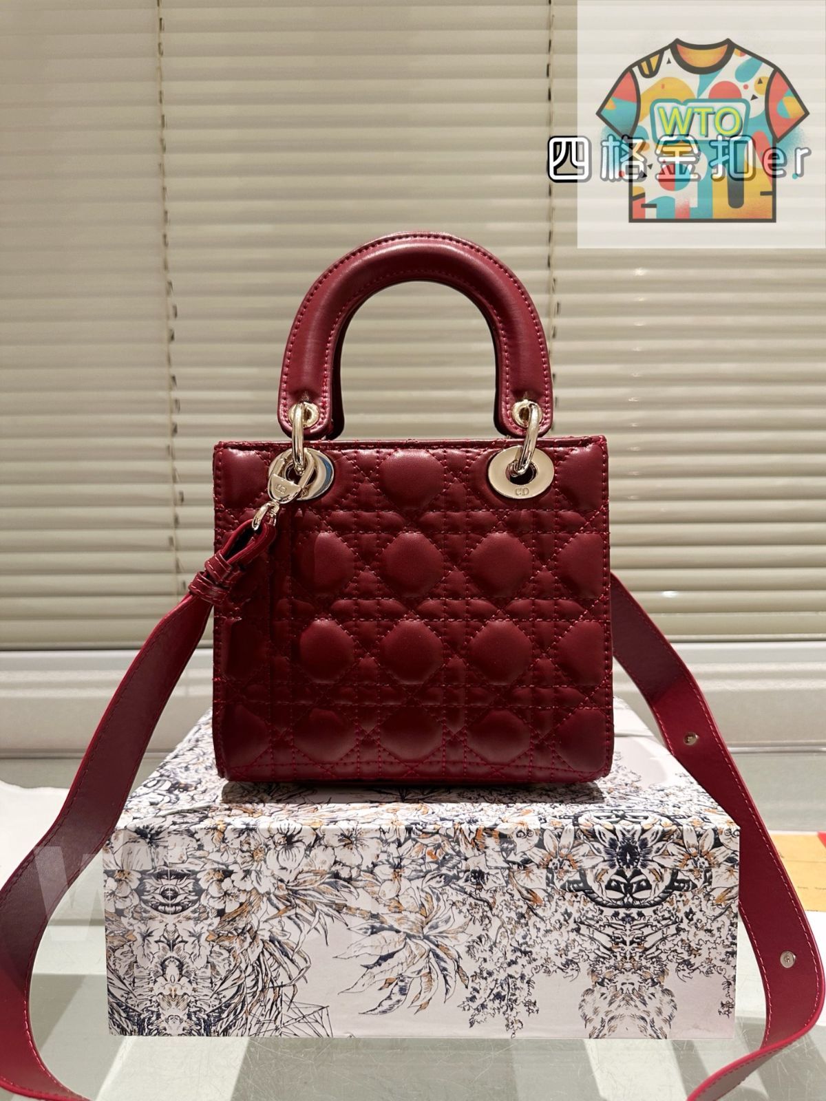 WTO通販 Dior Lady Dior Lambskin Bag with F able Gift Box - ディオール レディー ディオール ラムスキン バッグ フォールダブル ギフトボックス付-WTO輸入-UPP46