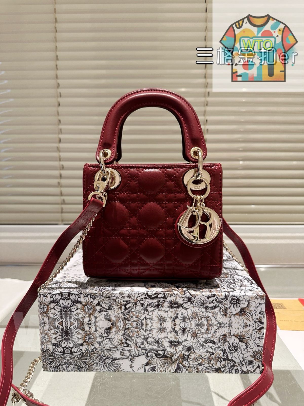 WTO通販 Dior Lady Dior Lambskin Bag with F able Gift Box - ディオール レディー ディオール ラムスキン バッグ フォールダブル ギフトボックス付-WTO輸入-WTF86