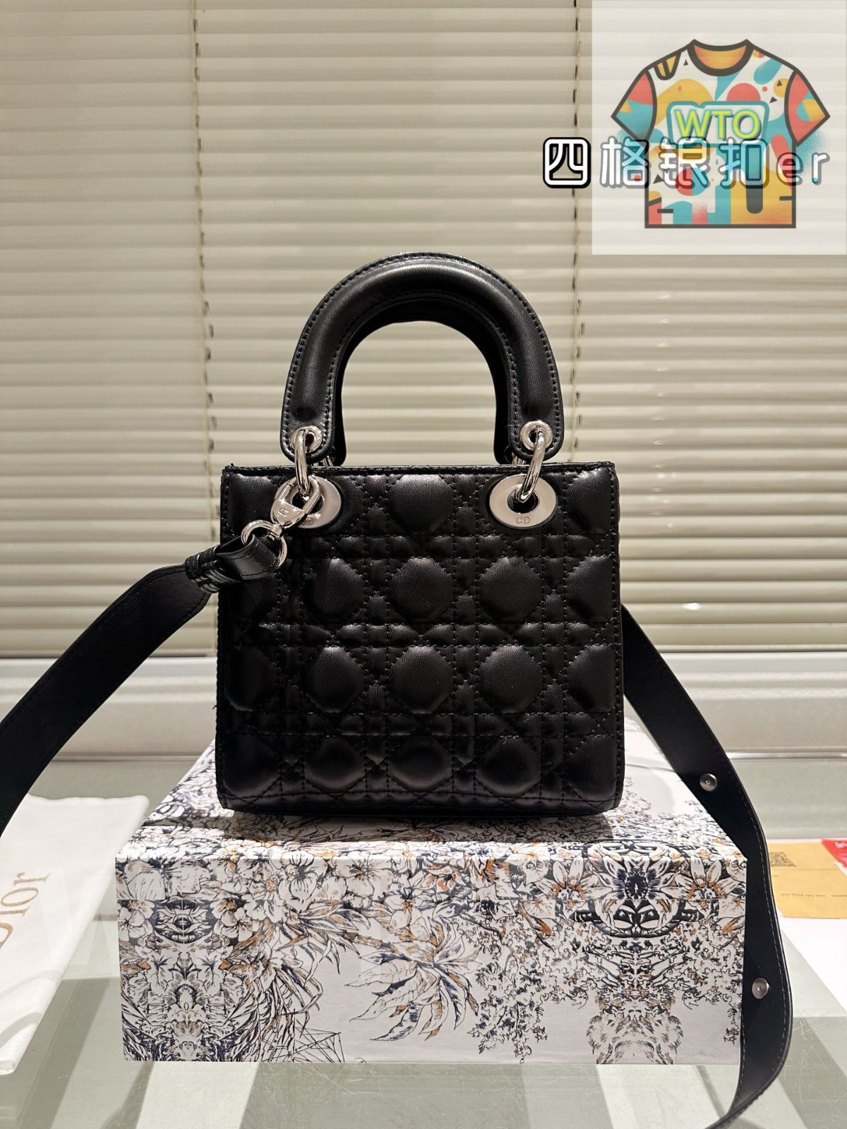 WTO通販 Dior Lady Dior Lambskin Bag with F able Gift Box - ディオール レディー ディオール ラムスキン バッグ フォールダブル ギフトボックス付 日本語タイトル-WTO輸入-JXO74