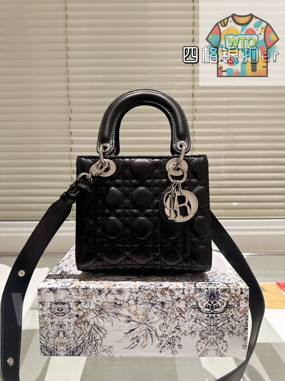 WTO通販 Dior Lady Dior Lambskin Bag with F able Gift Box - ディオール レディー ディオール ラムスキン バッグ フォールダブル ギフトボックス付 日本語タイトル-WTO輸入-JXO74