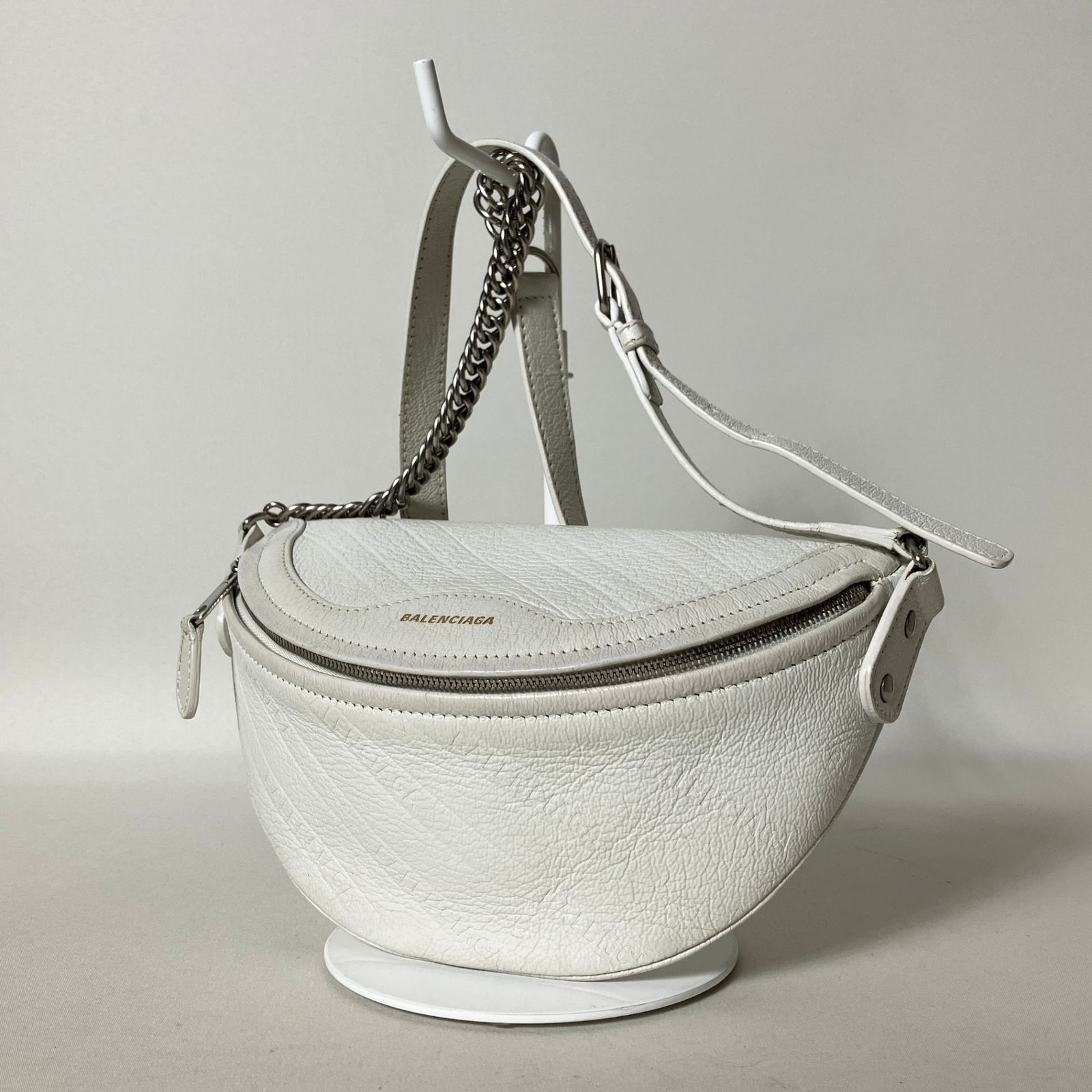 2510 294 バレンシアガ ボディバッグ レザー ホワイト チェーン