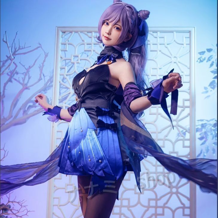 原神 げんしん 刻晴 こくせい コスプレ衣装豪華版 フルセット コスプレ衣装 ウィッグ 靴追加 可 コスチューム cospla