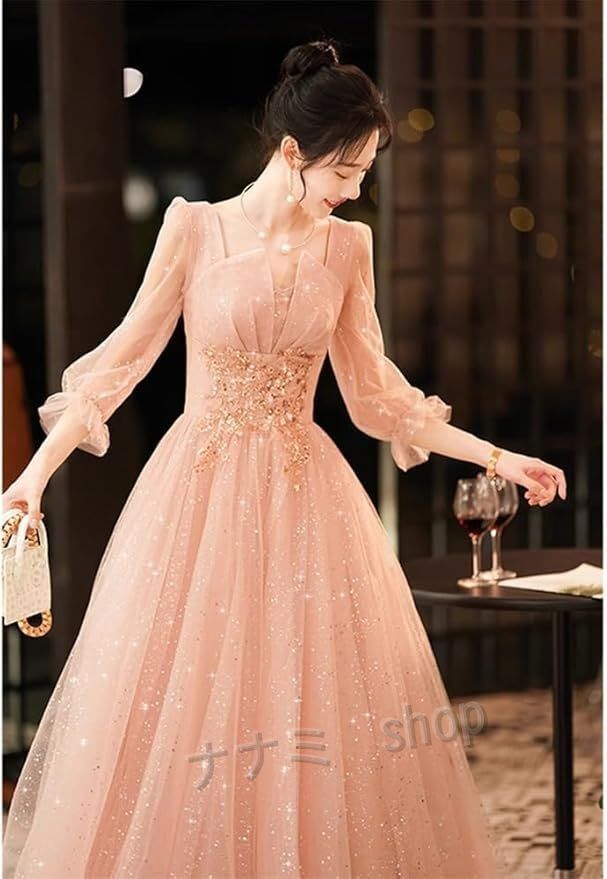 パーティードレス コーラス 衣装 ロングスカート 黒のイブニングドレス 女性 秋の イブニングドレス ブライダルドレ