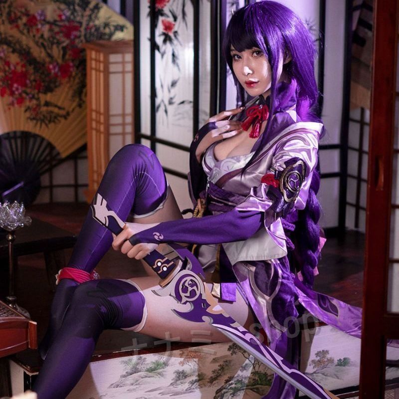 原神 げんしん 雷電将軍コスプレ衣装 豪華版 フルセット コスプレ衣装 ウィッグ付き 靴追加 可 コスチューム cosplay