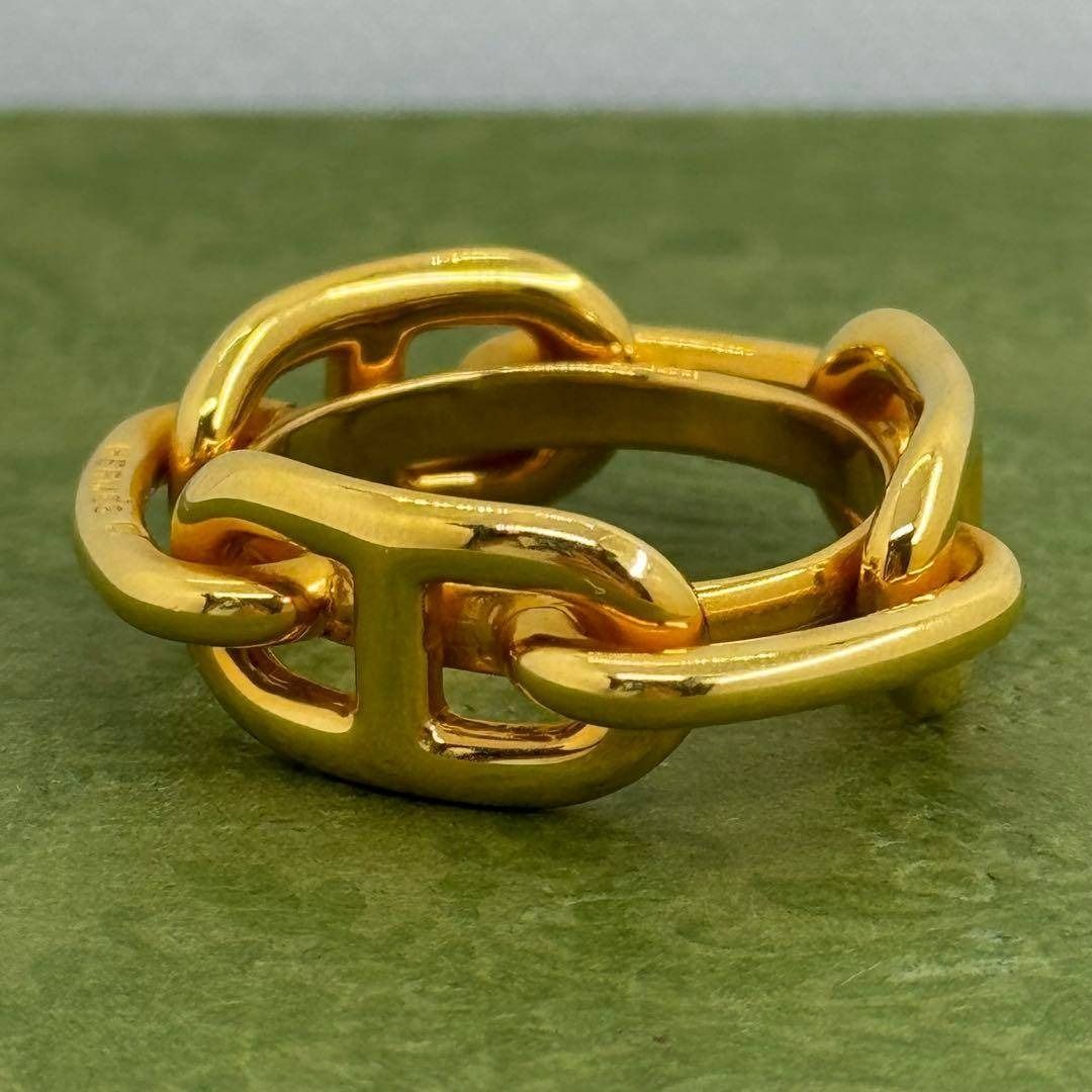 HERMES シェーヌダンクル レガート ゴールド スカーフリング 093599