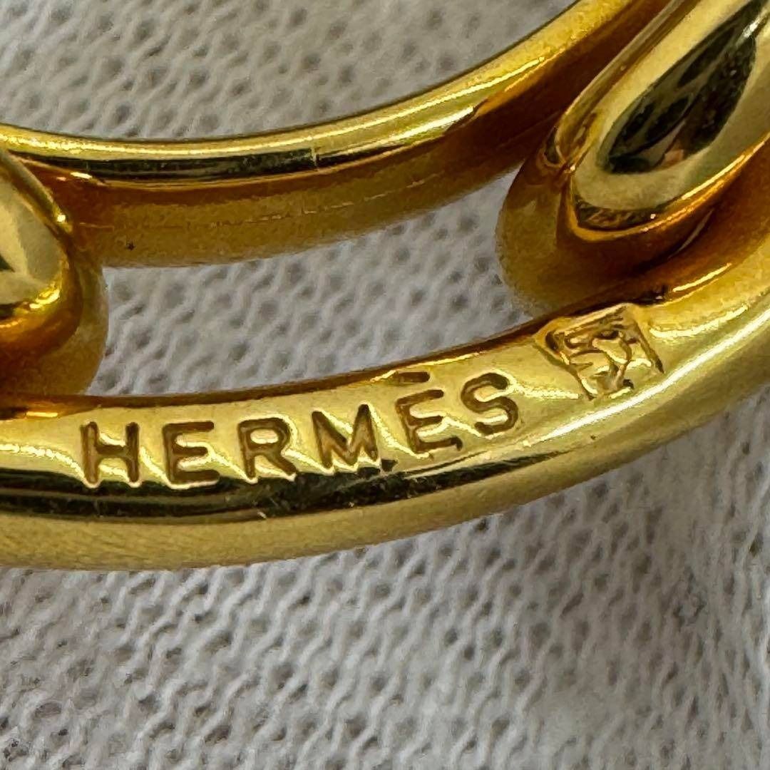 HERMES シェーヌダンクル レガート ゴールド スカーフリング 093599
