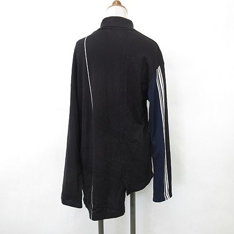 ワイズ Y s カットソー プルオーバー 長袖 タートルネック バイ アシメ切替 綿 黒 紺 白 ブラック ネイビー ホワイト 2