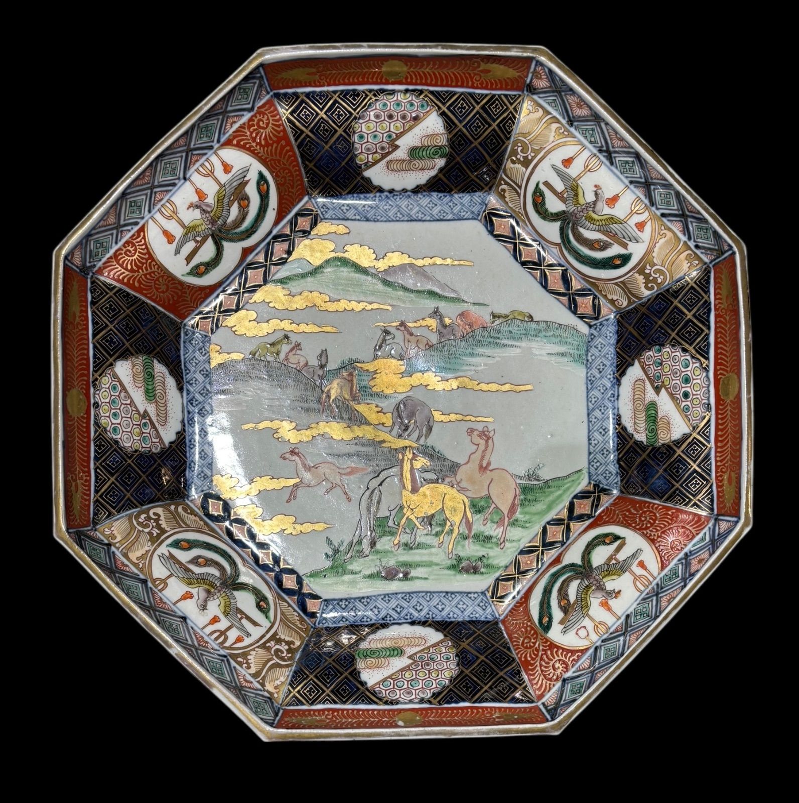 古伊万里焼 大皿 骨董品 色絵 楽天市場】骨董○古伊万里色絵唐人図皿 / 27cm○輪花皿 | 江戸時代-19