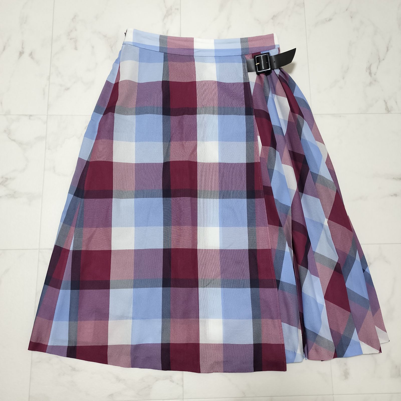 BLUE LABEL CRESTBRIDGE ブルーレーベルクレストブリッジ カラミクロス ロングスカート プリーツ 40 L