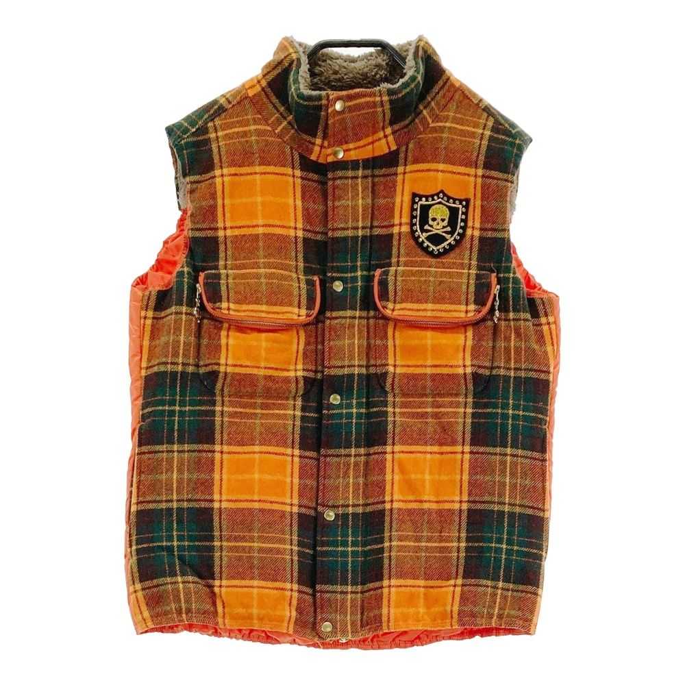 サイズ 2 DANCE WITH DRAGON ダンスウィズドラゴン 中綿ベスト チェック オレンジ系 240101447949 ゴルフウェア レディース ストスト