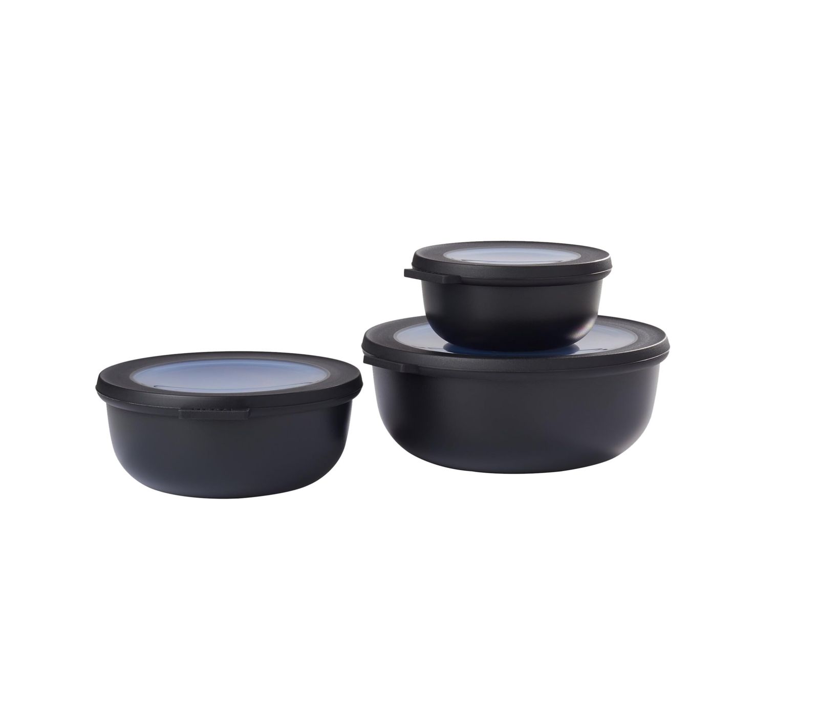 Mepal Cirqula 350 750 1250 3 DLGの北欧黒3プラスチックセット プラスチック 北欧シュヴァルツ 19.2 x 8 x cm