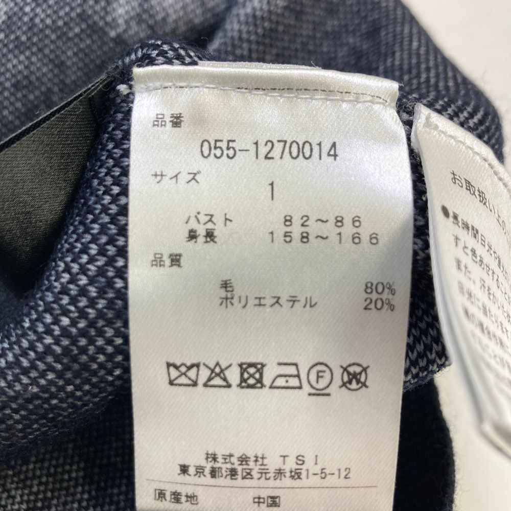  サイズ 1 PEARLY GATES パーリーゲイツ ×Disney ウール混 ニットセーター 総柄 ネイビー系 ゴルフウェア レディース ストスト セーター トレーナー レディースウェア