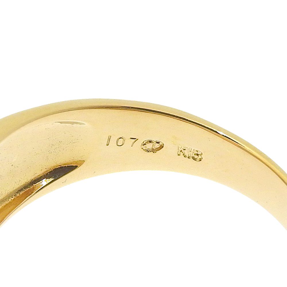 鑑付 京セラ KYOCERA クレサンベール 約6.5 g リング 指輪 K 18 YG 合成アレキサンドライト1.07 ct ダイヤ0.28 約14号