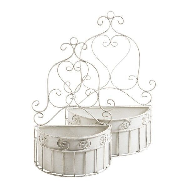 壁掛けプランター セット ハンギングポット 壁掛け プランター ホワイト 1173 ガーデニング マチルドエム フランス 鉢マチルドM Mathilde M. ハンギングバスケット アンティーク風 アンティーク雑貨 おしゃれ