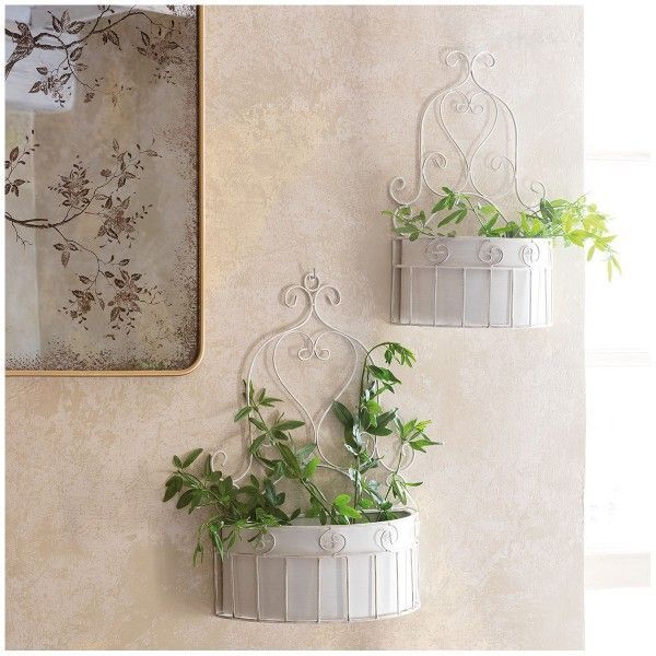 壁掛けプランター セット ハンギングポット 壁掛け プランター ホワイト 1173 ガーデニング マチルドエム フランス 鉢マチルドM Mathilde M. ハンギングバスケット アンティーク風 アンティーク雑貨 おしゃれ