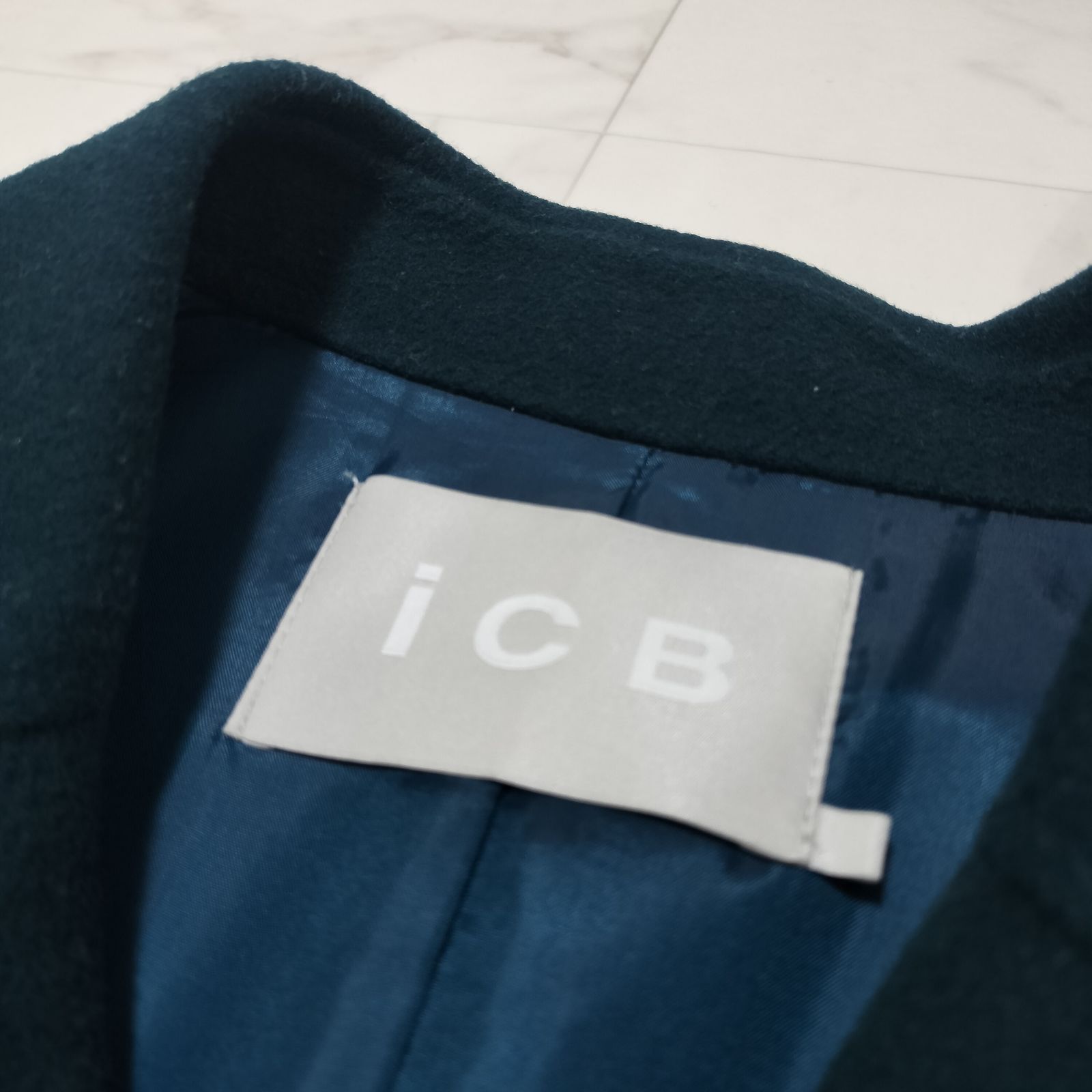 ICB アイシービー ウールカシミヤ リバーPコート ミドル丈