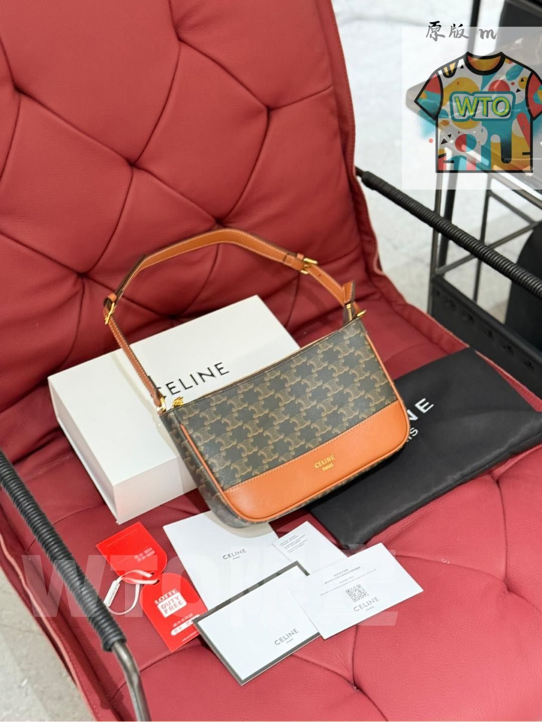  WTO通販 CELINE Mahjong Armpit Bag - セリーヌ マージャン アーマピット バッグ1-WTO輸入-ZZJ 76 ハンドバッグ バッグ