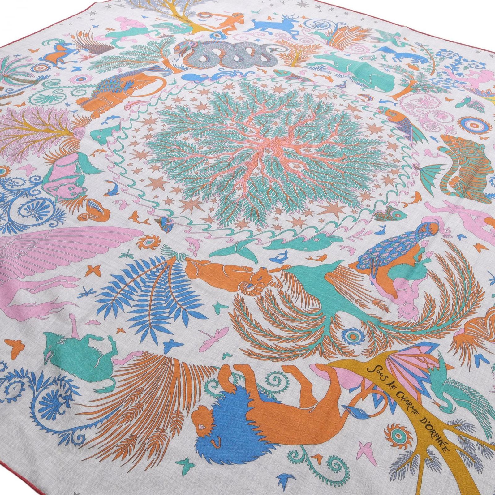 エルメス HERMES スカーフ カレジェアン カレ140 SOUS LE CHARME D ORPHÉE シルク カシミヤ レディース A