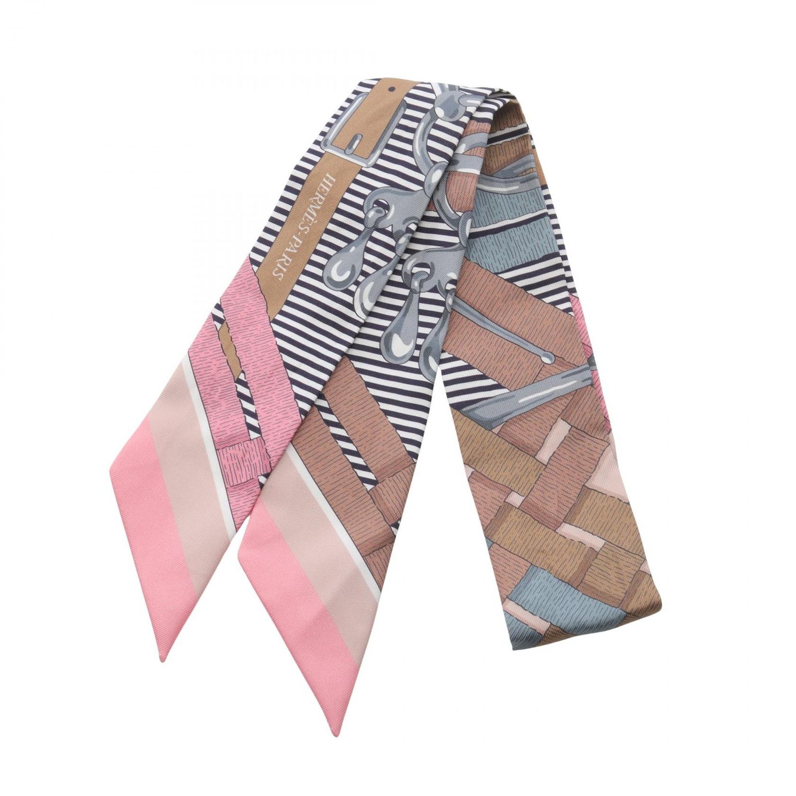 エルメス HERMES スカーフ ツイリー Mors a jouets chemise シルク ツイリー レディース Used B