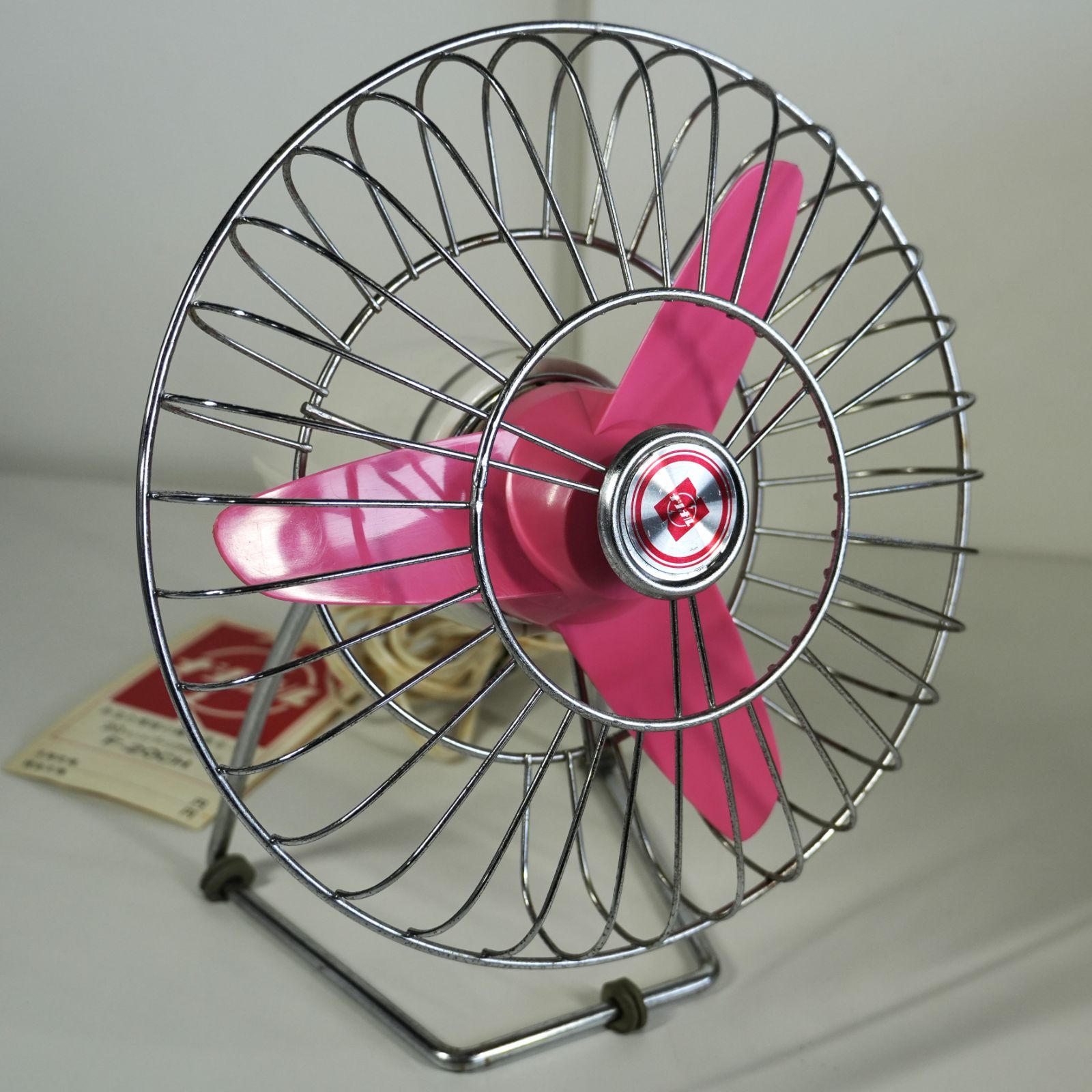 IM] 動作品 希少 ナショナル 卓上扇風機 F-20CH 3枚羽 ピンク タグ付き