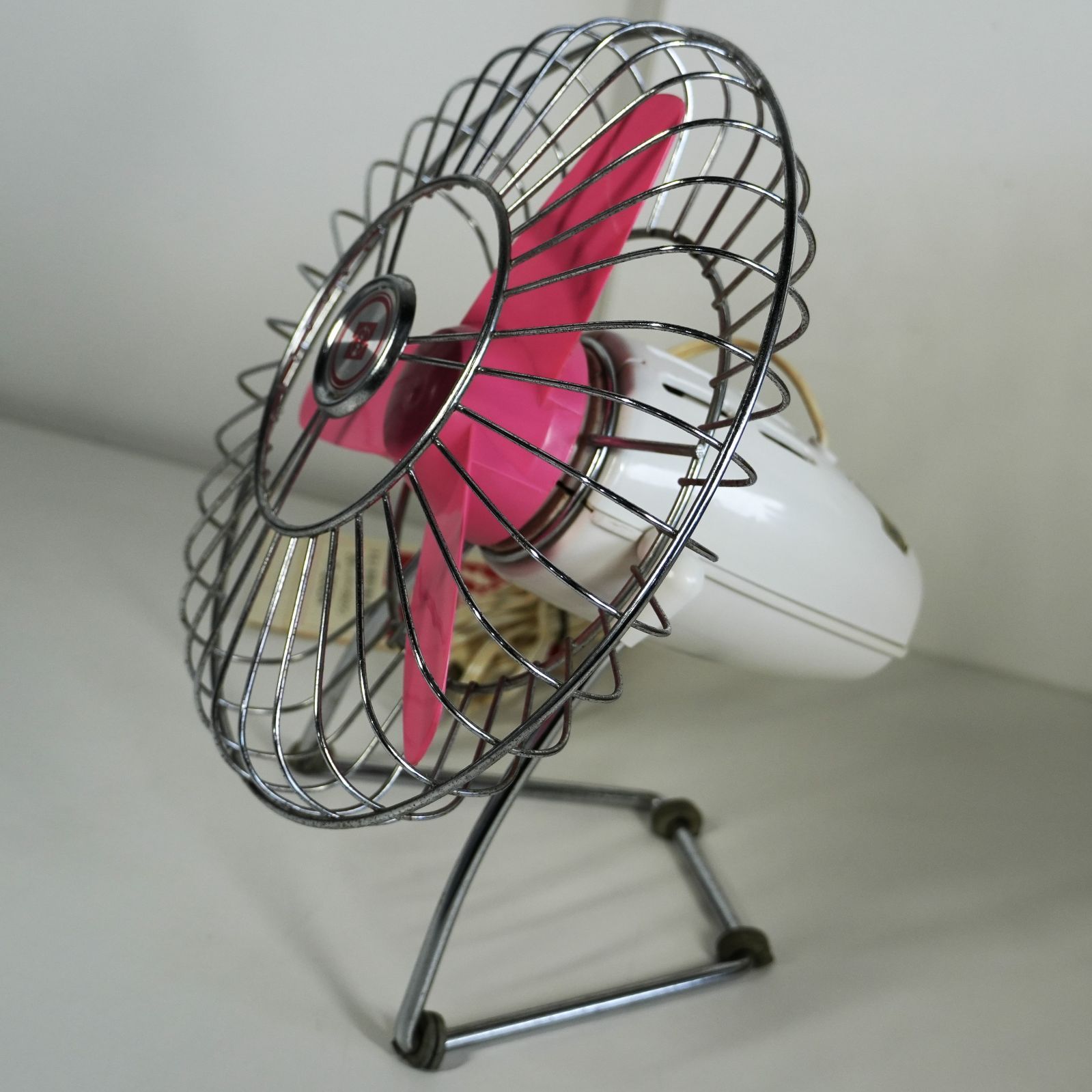 IM] 動作品 希少 ナショナル 卓上扇風機 F-20CH 3枚羽 ピンク タグ付き
