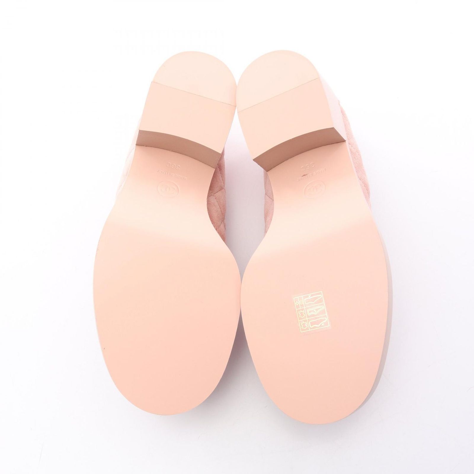 CHANEL シャネル ココマーク スエード ローファー ベビーピンク系 シャネル CHANEL ローファー マトラッセ ココマーク ハートターン