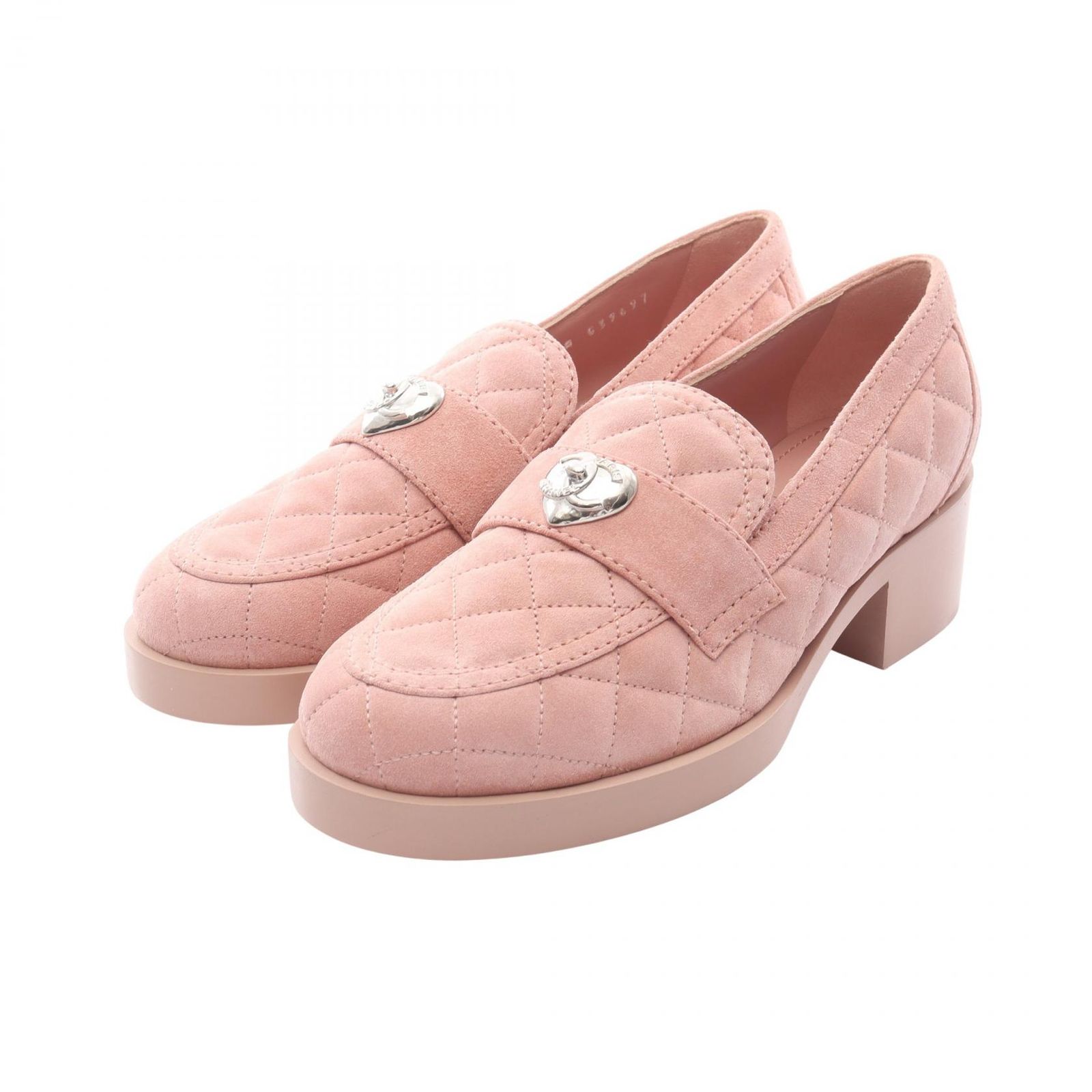 シャネル　マトラッセ　ハート　ローファー　37 シャネル CHANEL ローファー マトラッセ ココマーク ハートターン