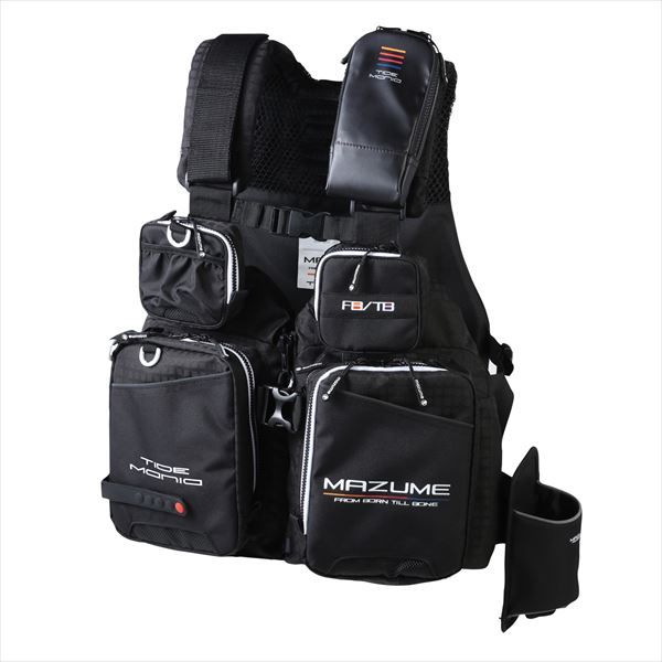 mazume ライフジャケット MZLJ 831 タイドマニアライフジャケット ブラック ホワイト フリー