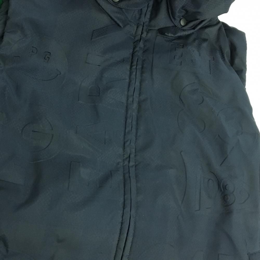  パーリーゲイツ ダウンベスト ネイビー系 ロゴ総柄 凹凸 チェック ニコちゃん スマイル レディース 0 S ゴルフウェア PEARLY GATES ベスト レディースウェア