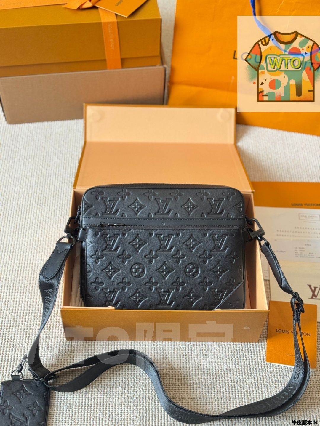 WTO通販 LV メンズ Trio メールマンバッグ ブラックサムライ 3 ピースセット1-WTO輸入-QTH 01