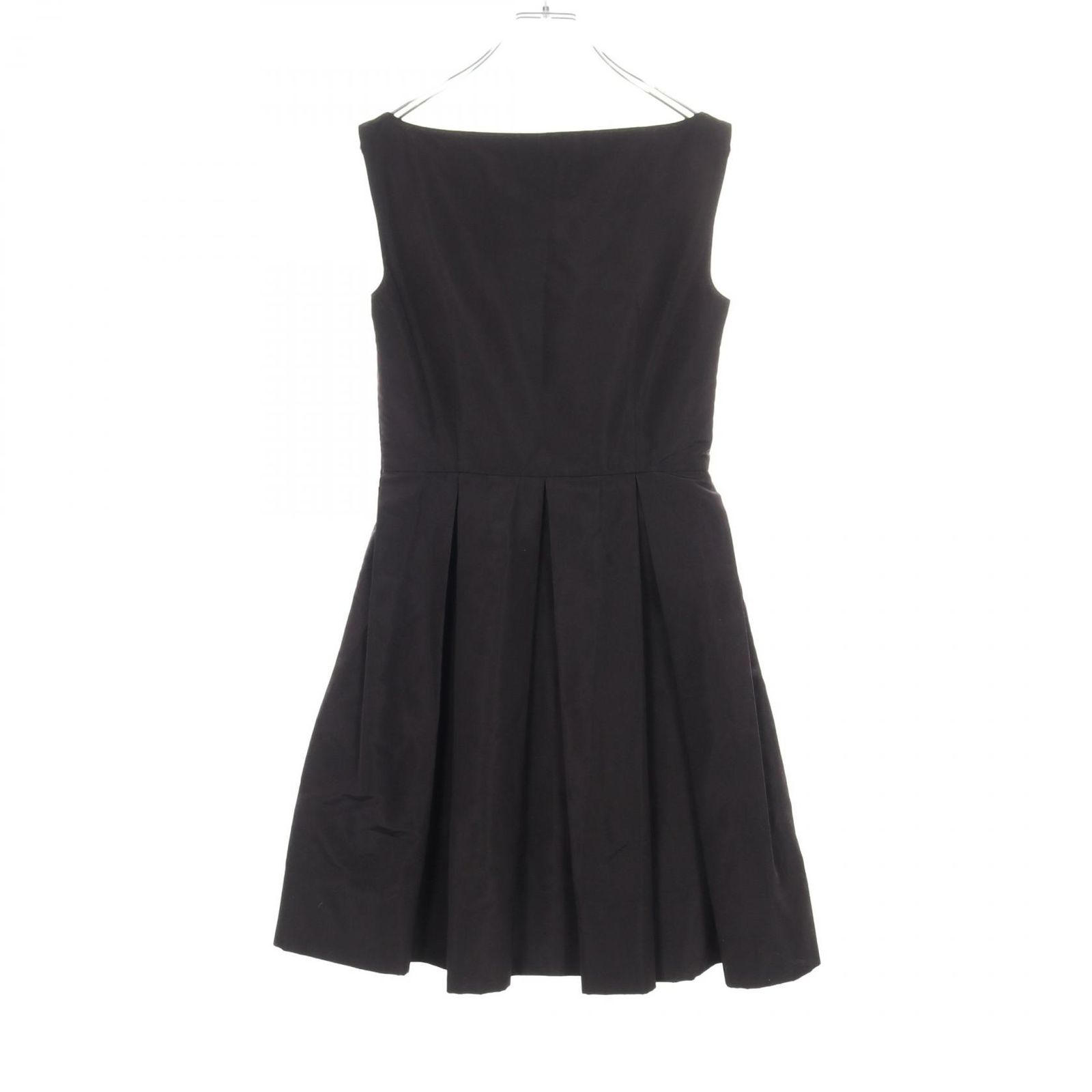プラダ PRADA ワンピース ボックスプリーツ ブラック シルク レディース B