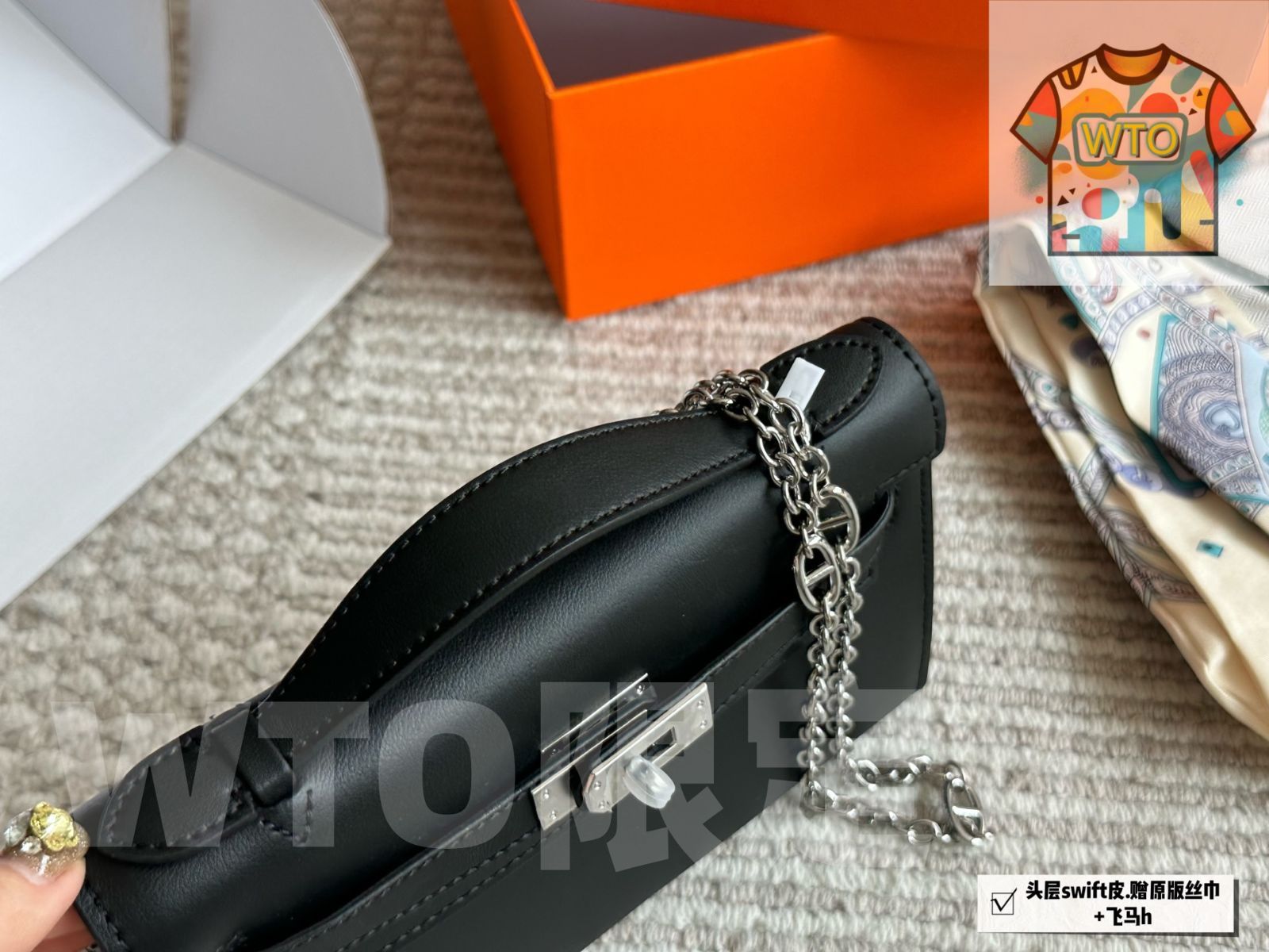 WTO通販 一代 Kelly スイフト牛皮 シルバークラスプ バッグ サイズ 22×13cm 1-WTO輸入-HYK28