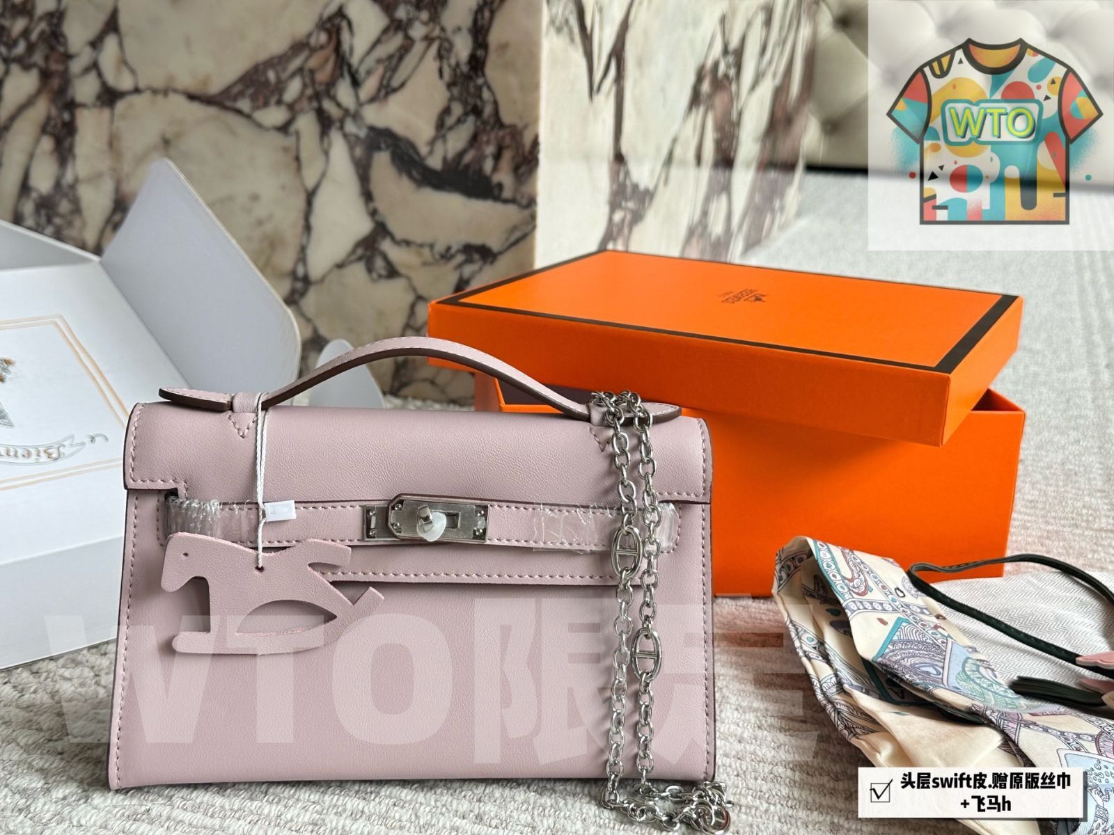 WTO通販 一代 Kelly スイフト牛皮 シルバークラスプ バッグ サイズ 22×13cm 1-WTO輸入-OIM97