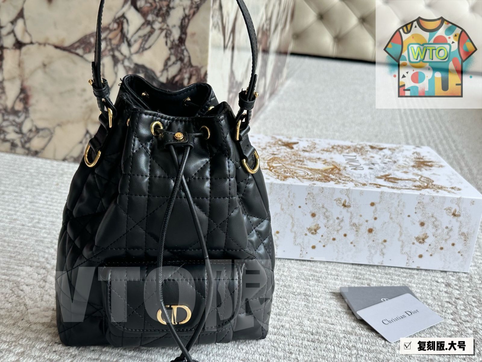 WTO通販 DIOR CARO カロ バケツバッグ スモール サイズ 20cm 1-WTO輸入-GLS26