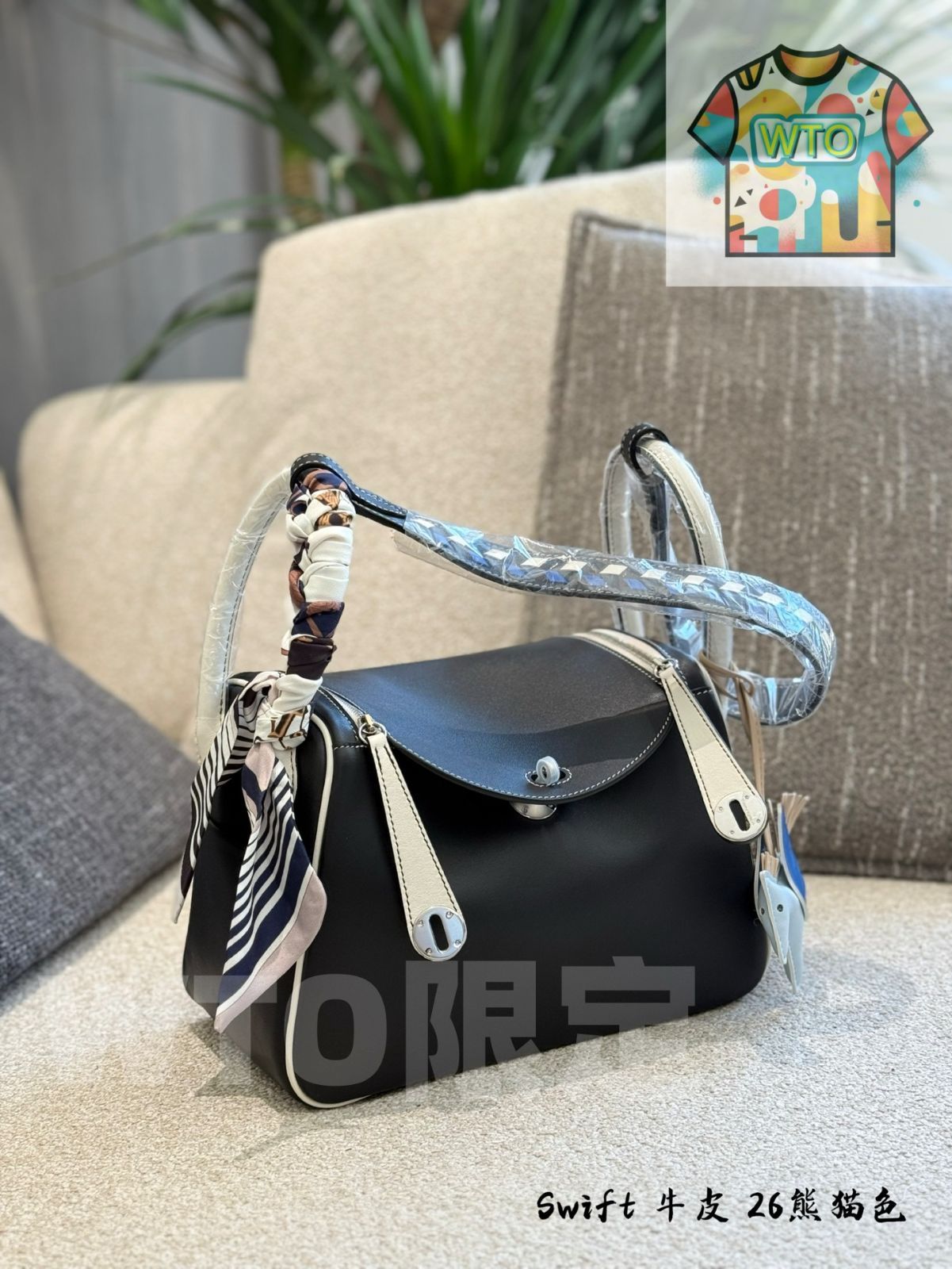 WTO通販 Lindy 26 Blue Silver-Button Bag - リンディ 26 ブルー シルバーボタン バッグ-WTO輸入-DQG16